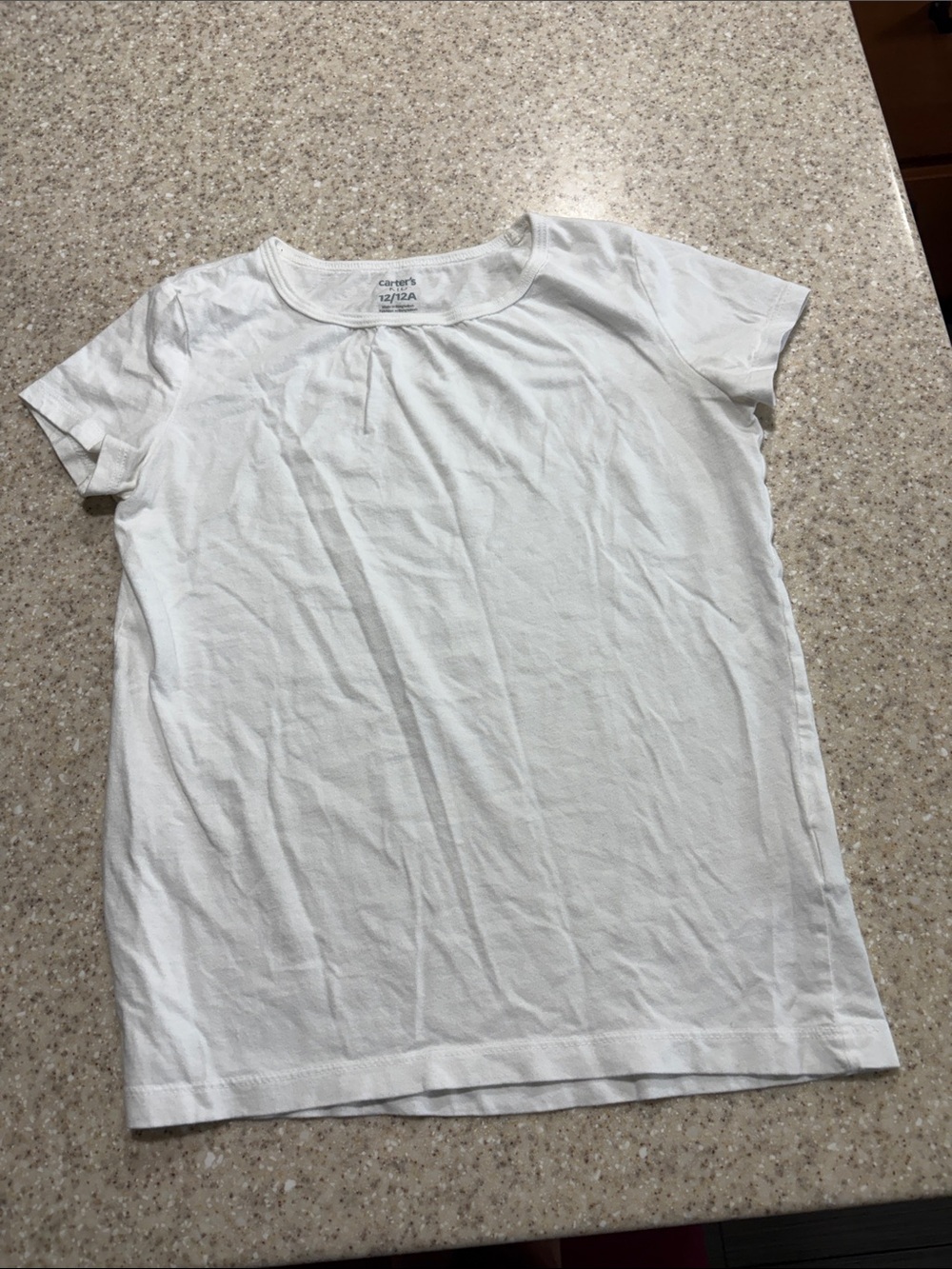 Carters size 12 solid white short sleeve shirt